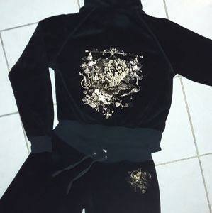 Juicy Couture Tracksuit set BlackGold Velour Lrg